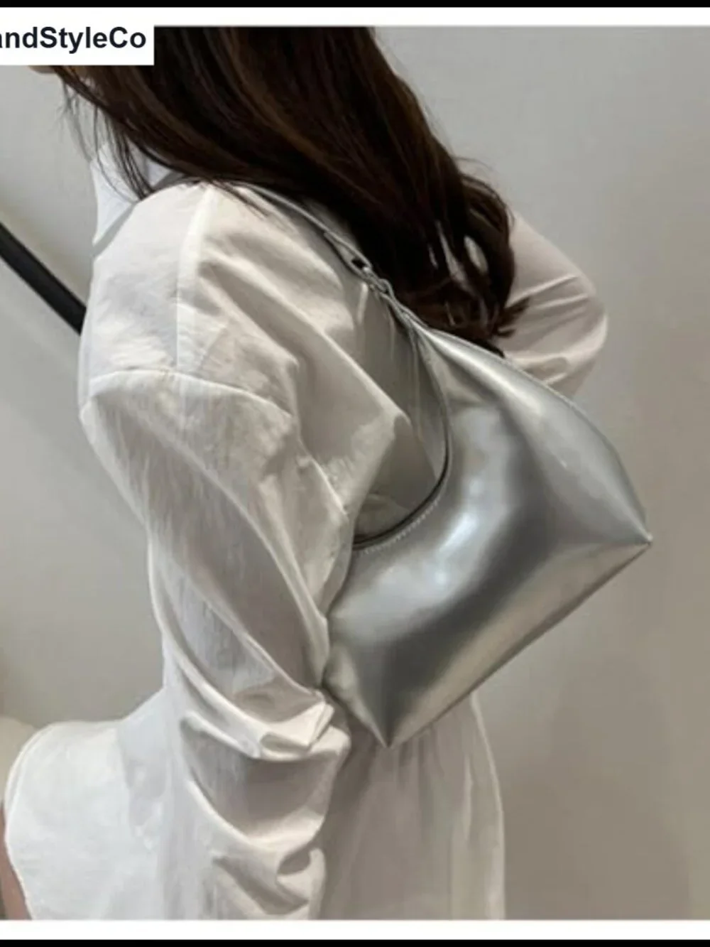 Patent Leather Hobo Bag Crescent Shoulder Bag Small Tote Satchel Purse